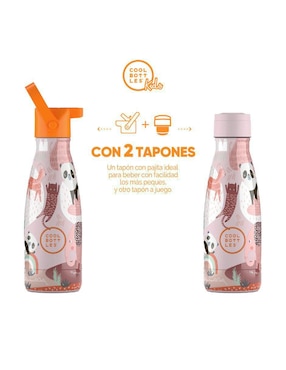 Termo Cool Bottles de acero inoxidable Kids Panda Gang con tapa rosca 260 ml