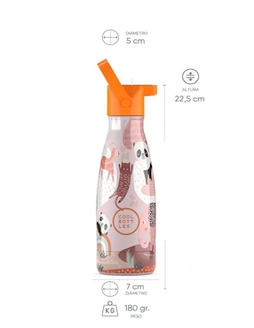 Termo Cool Bottles de acero inoxidable Kids Panda Gang con tapa rosca 260 ml