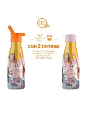 Termo Cool Bottles de acero inoxidable Kids Savannah Kingdom con tapa rosca 260 ml