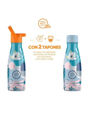 Termo Cool Bottles de acero inoxidable Kids sea world con tapa rosca 260 ml
