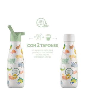 Termo Cool Bottles de acero inoxidable Kids african safari con tapa rosca 260 ml