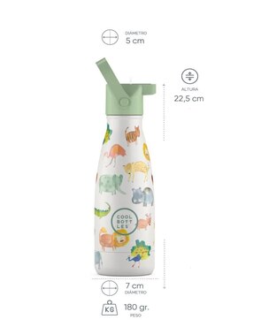 Termo Cool Bottles de acero inoxidable Kids african safari con tapa rosca 260 ml