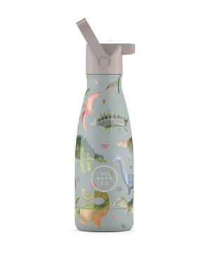Termo Cool Bottles de acero inoxidable Kids dinos planet con tapa rosca 260 ml
