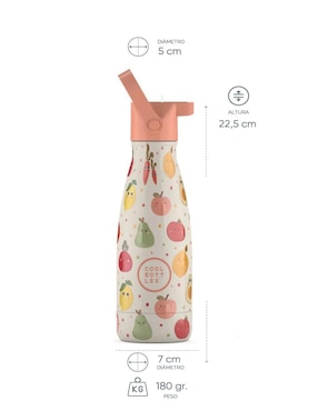 Termo Cool Bottles de acero inoxidable Kids fruit salad con tapa rosca 260 ml