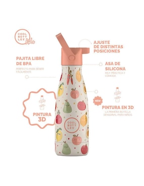 Termo Cool Bottles de acero inoxidable Kids fruit salad con tapa rosca 260 ml