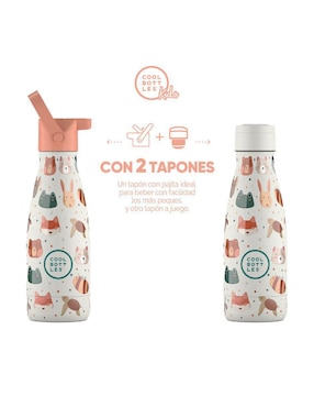 Termo Cool Bottles de acero inoxidable Kids pet lover con tapa rosca 260 ml