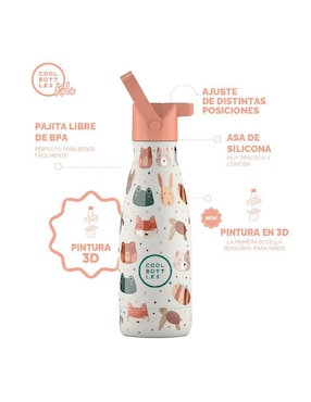 Termo Cool Bottles de acero inoxidable Kids pet lover con tapa rosca 260 ml