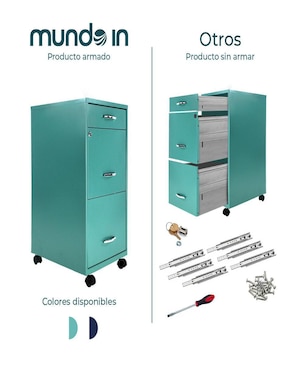Archivero de Mundo In metalico ped 2+1 24421