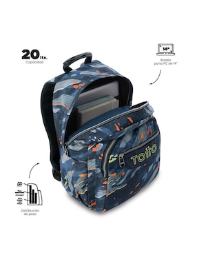 Mochila escolar Totto Acuarela impermeable para niño