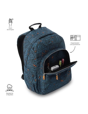 Mochila escolar Totto acuarela impermeable para niño