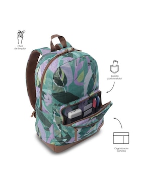 Mochila con portalaptop Totto tocax impermeable para mujer