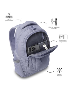 Mochila con portalaptop Totto Eufrates impermeable para mujer