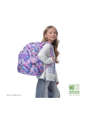 Mochila escolar Totto acuarela impermeable para niña