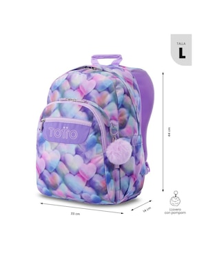 Mochila escolar Totto acuarela impermeable para niña