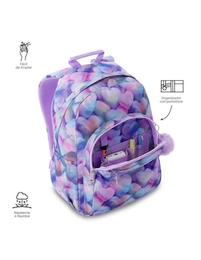 Mochila escolar Totto acuarela impermeable para niña