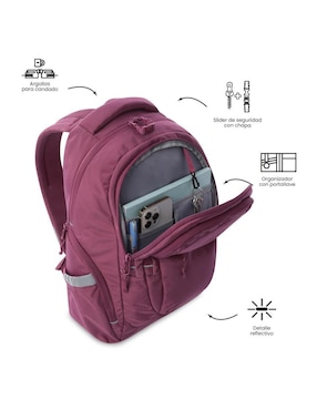 Mochila con portalaptop Totto eufrates impermeable para mujer