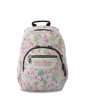 Mochila escolar ajolote Totto gommas impermeable para niña