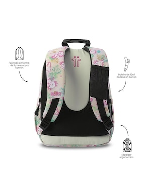 Mochila escolar ajolote Totto gommas impermeable para niña
