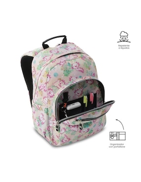 Mochila escolar ajolote Totto gommas impermeable para niña
