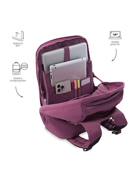 Mochila con portalaptop Totto twill para mujer
