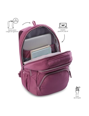 Mochila con portalaptop Totto Tracer impermeable para mujer