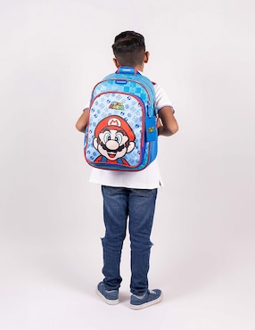 Set mochila escolar Mario Bros Chenson Flep para niño