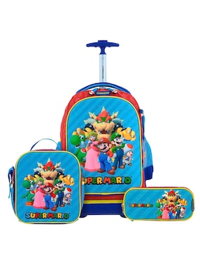 Set mochila escolar Mario and Friends Chenson Squat para niño
