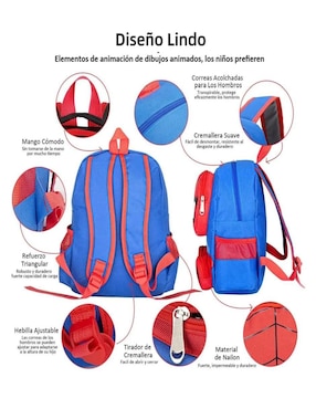 Mochila escolar Spider-Man Belug impermeable unisex