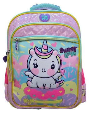 Mochila escolar Unicornio Lluvia para niña