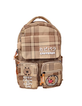 Mochila escolar capibara Fotorama tartan capy unisex