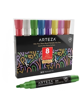 Set marcatexto base agua Arteza 8 piezas