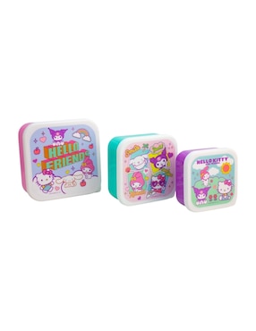 Contenedor con tapa Regalos Siglo XXI Hello Kitty de plástico 3 piezas