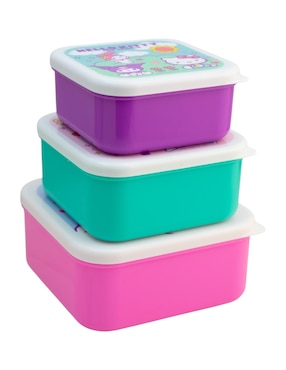 Contenedor con tapa Regalos Siglo XXI Hello Kitty de plástico 3 piezas