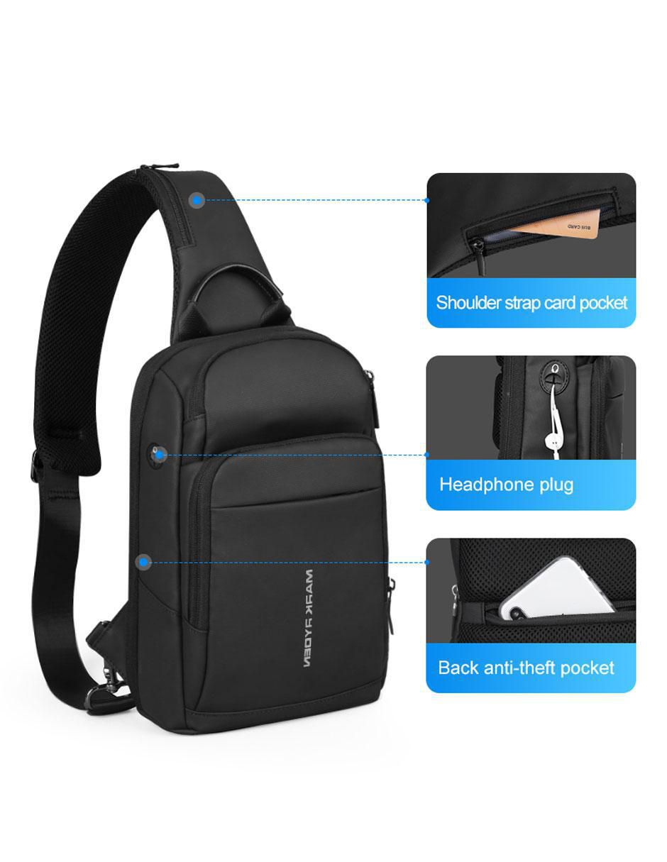 Mochila bandolera impermeable unisex 5