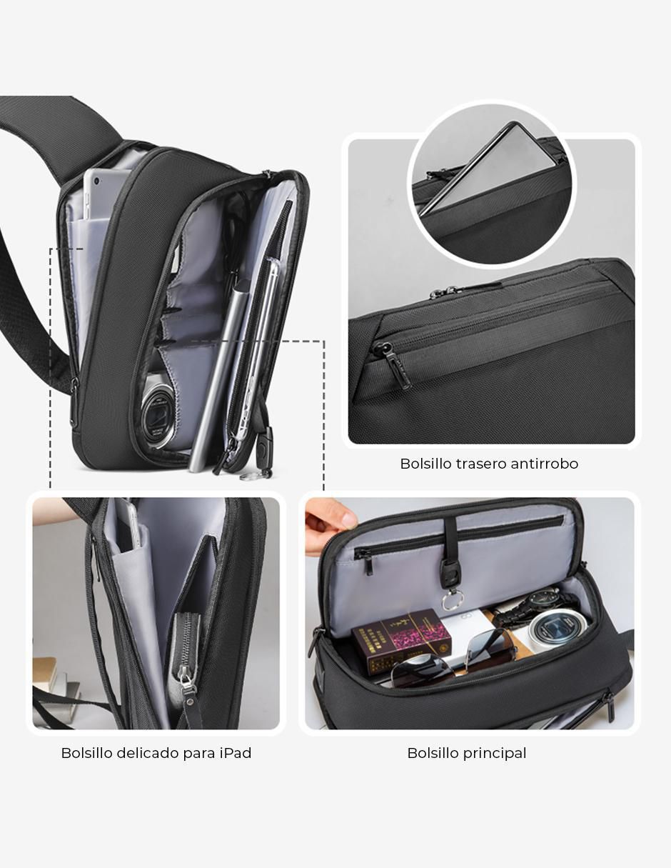 Mochila bandolera impermeable unisex 2