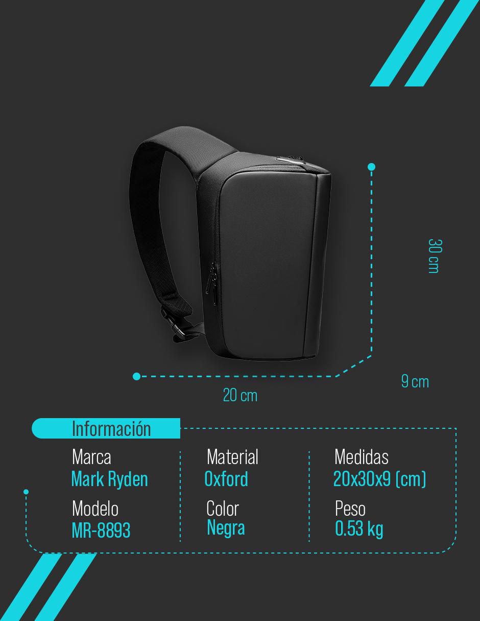 Mochila bandolera impermeable unisex 7