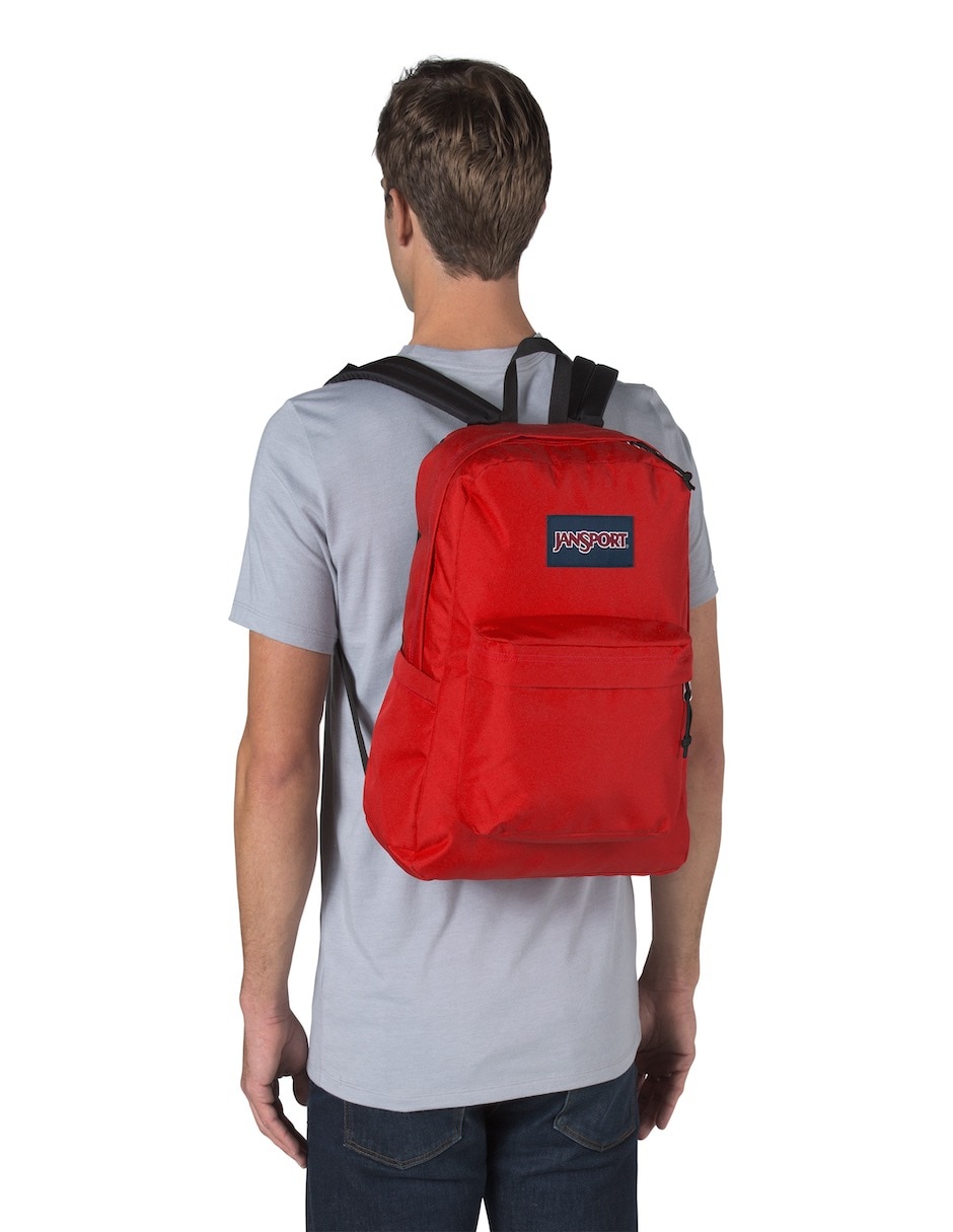 MOCHILA JANSPORT SUPERBREAK MORADO, ROJO