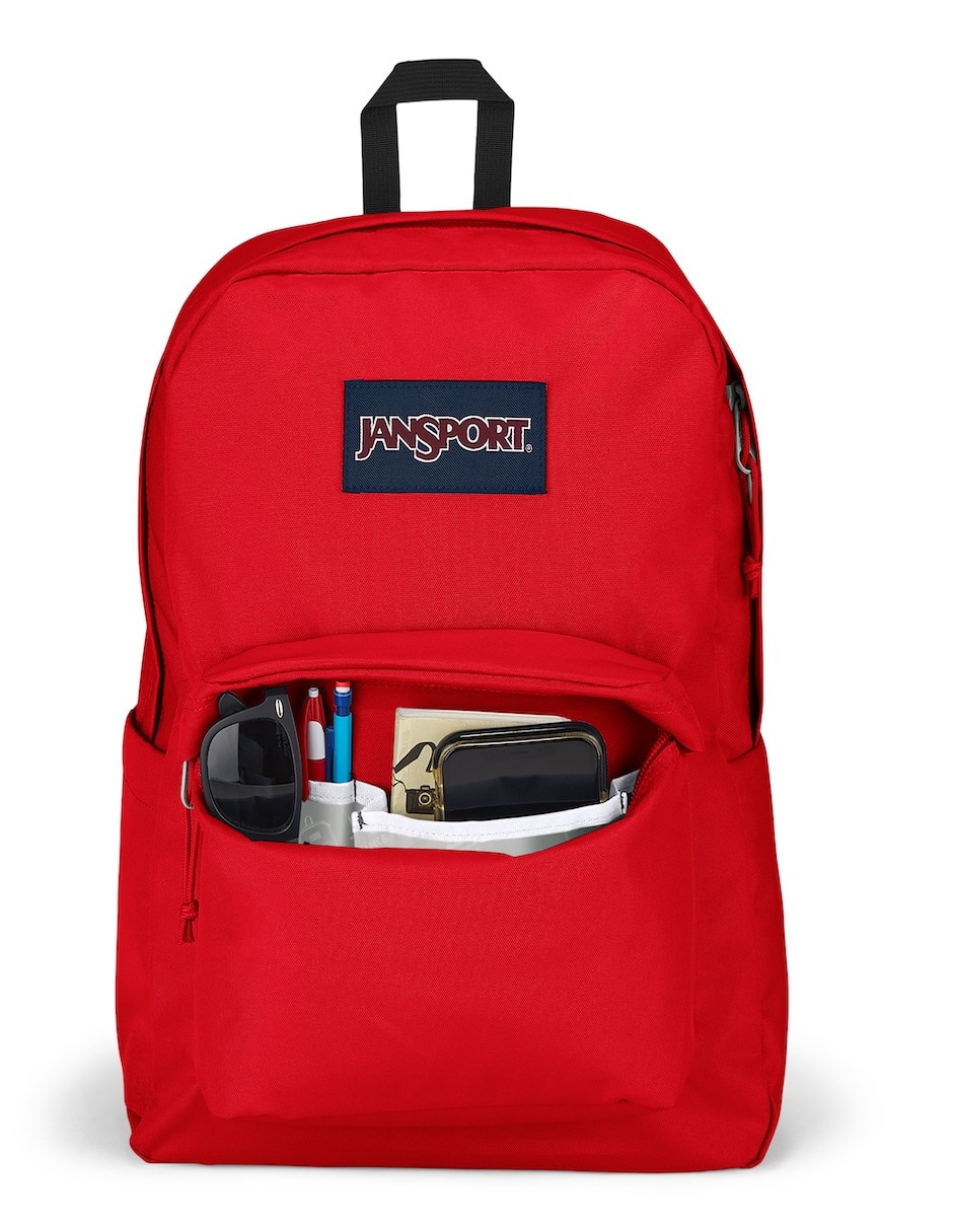 MOCHILA JANSPORT SUPERBREAK MORADO, ROJO