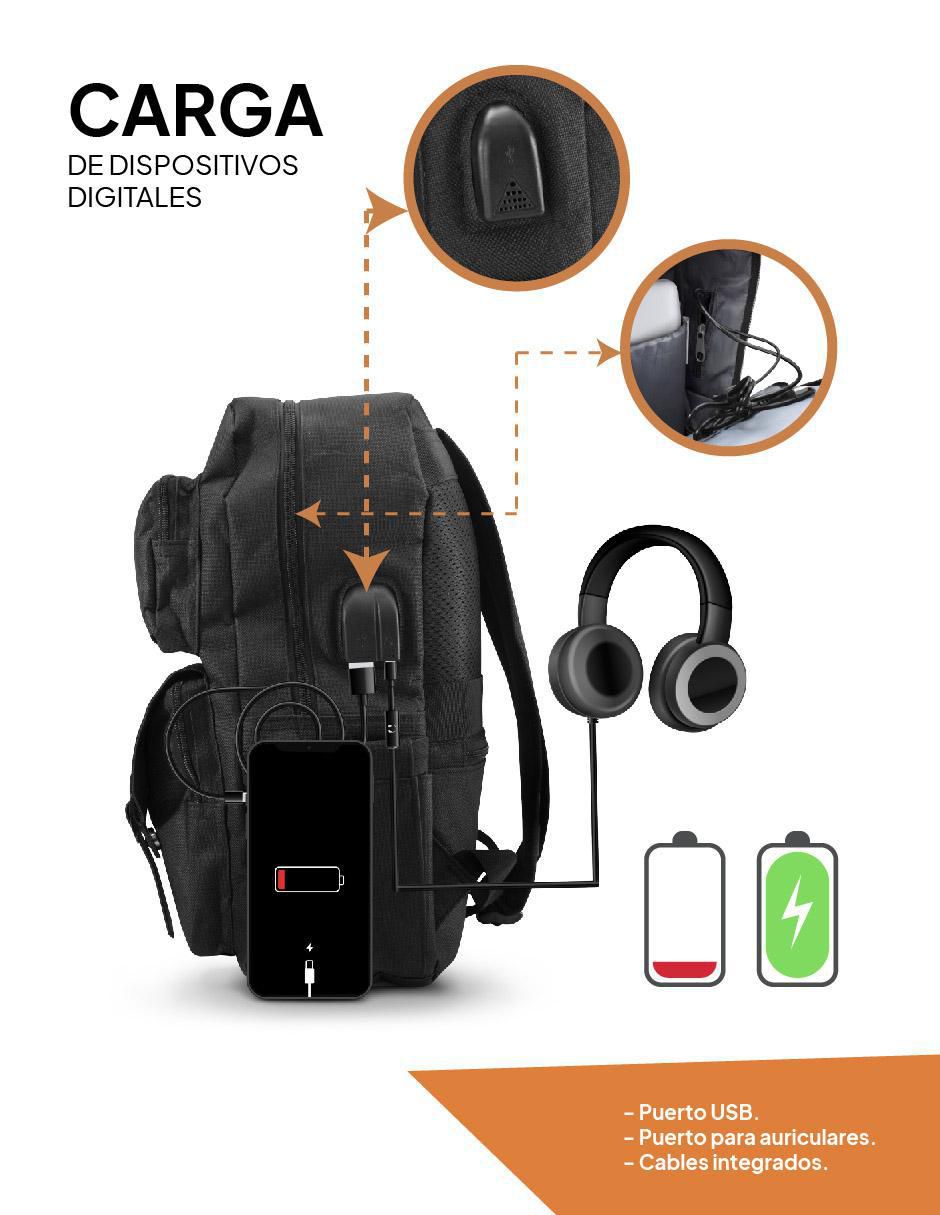 Mochila con portalaptop impermeable unisex 6
