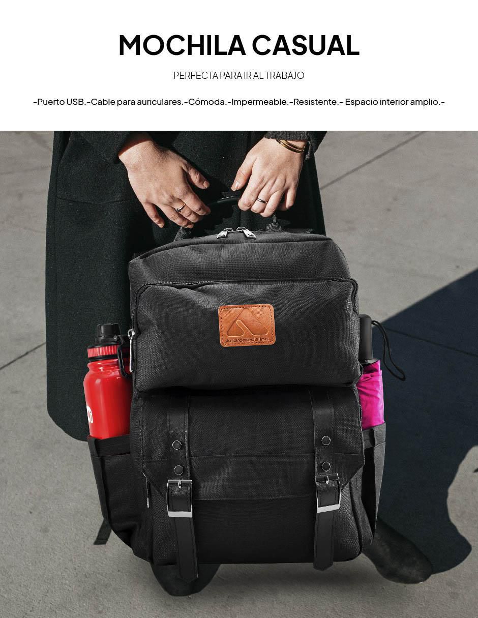Mochila con portalaptop impermeable unisex 7