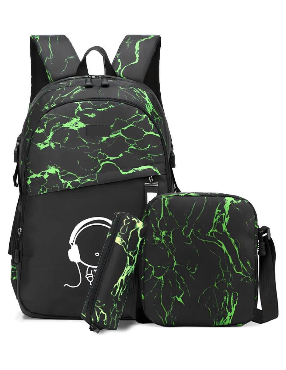 Set mochila escolar impermeable unisex