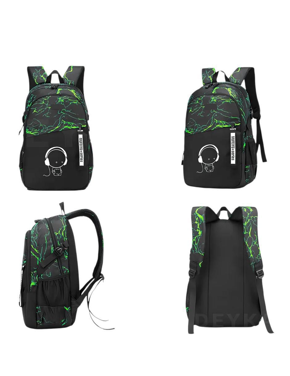 Set mochila escolar impermeable unisex 4
