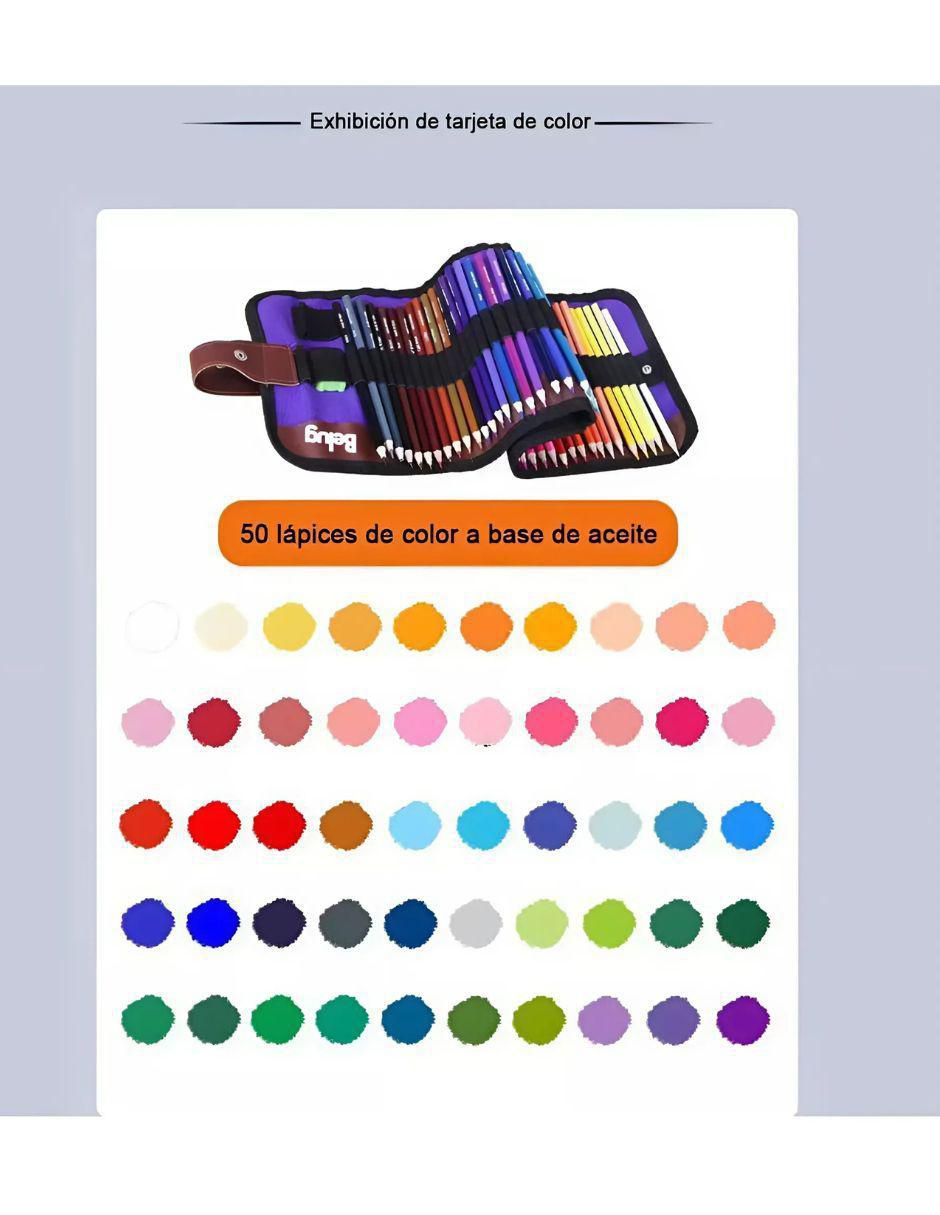 Set lápiz de color redondo 50 piezas 2