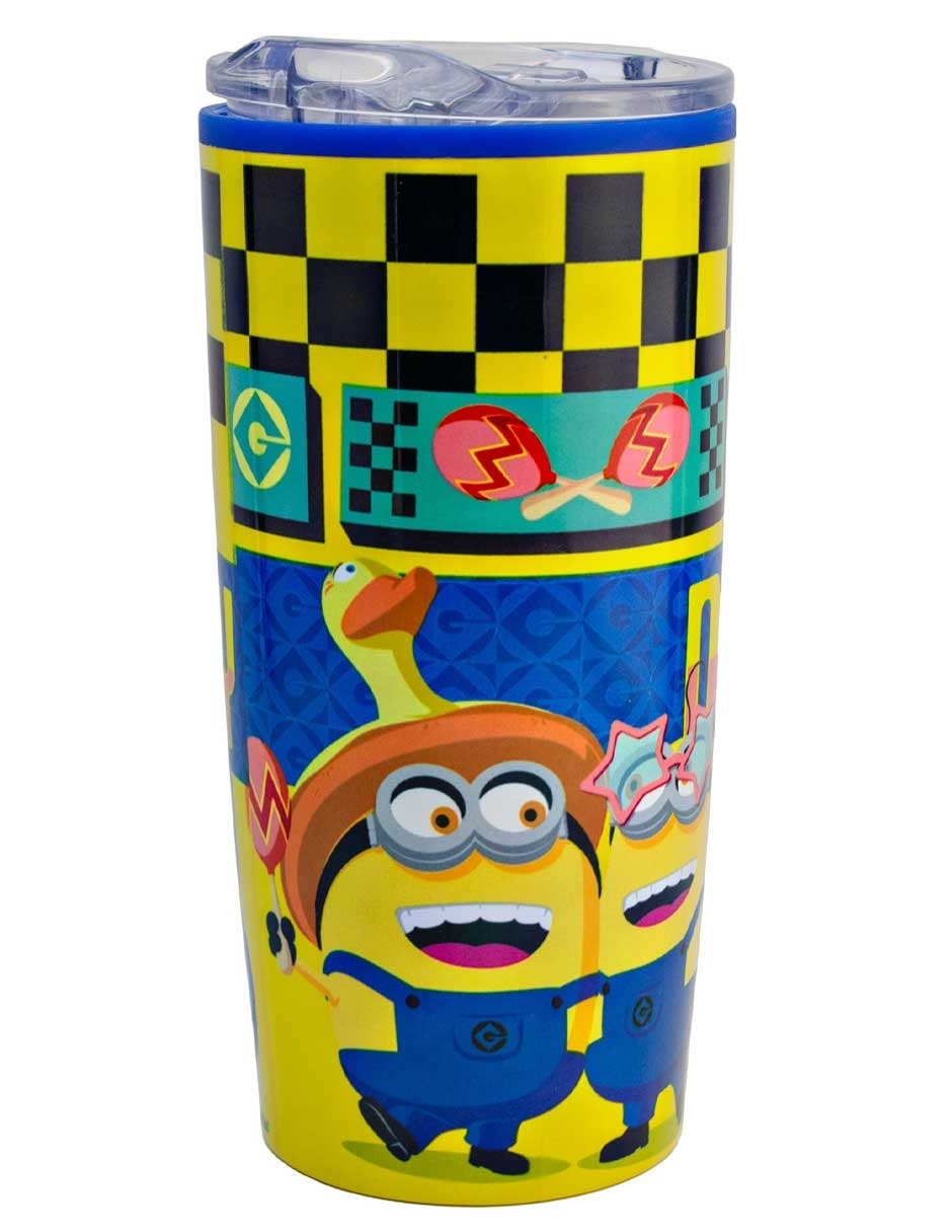 Termo de acero inoxidable Minions con tapa a presión 450 ml