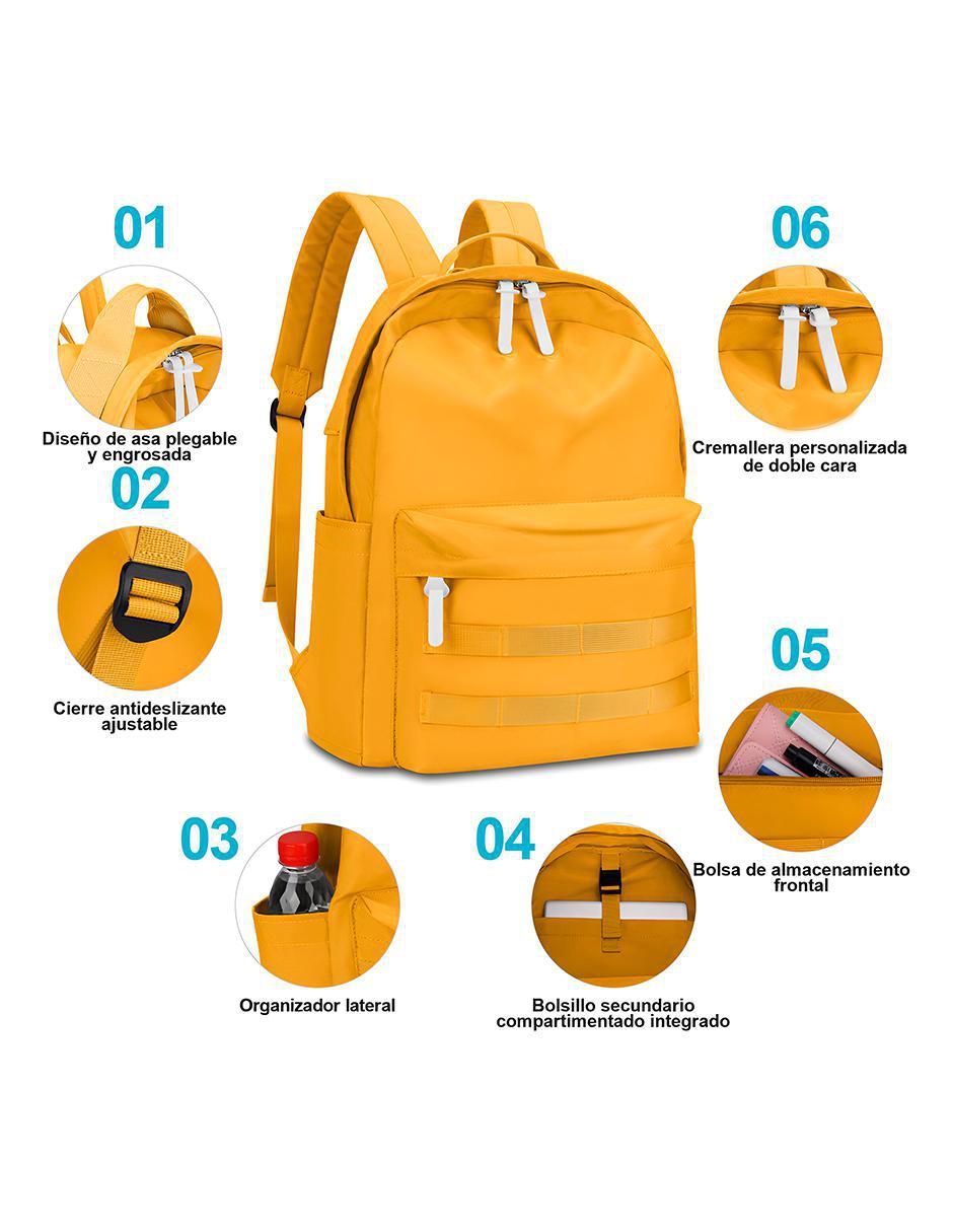 Mochila escolar Estilo Confort impermeable unisex 4