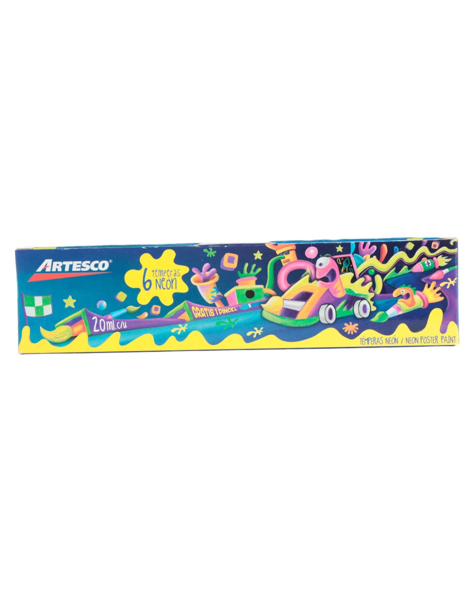 Set de pinturas acrílicas Neón 7 piezas 4
