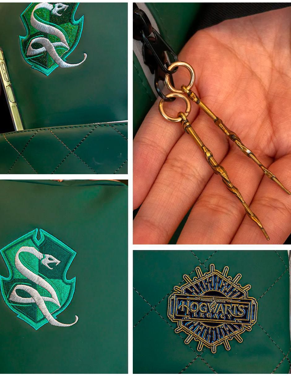 Mochila escolar Slytherin Hogwarts Legacy unisex 4