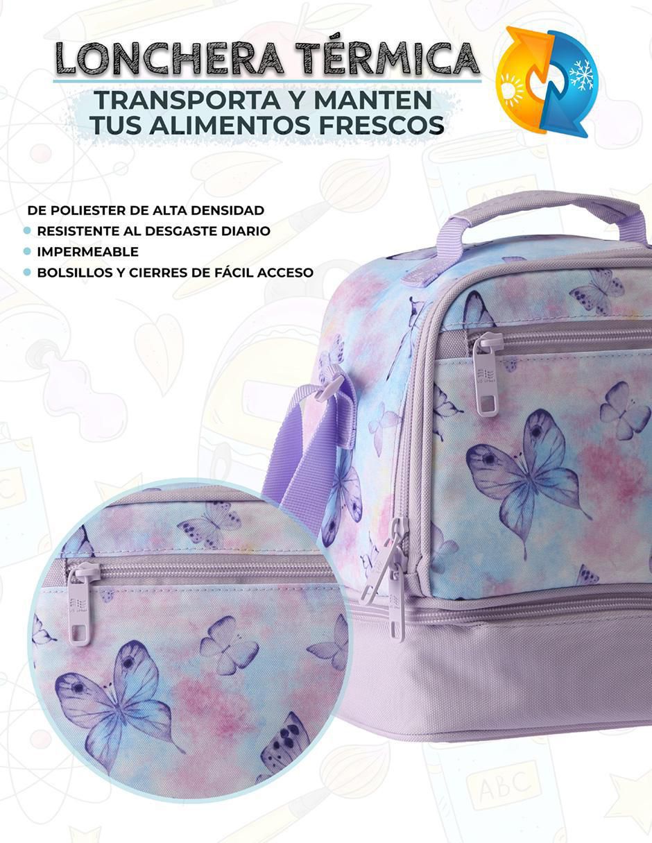 Set mochila escolar Mariposa unisex 5