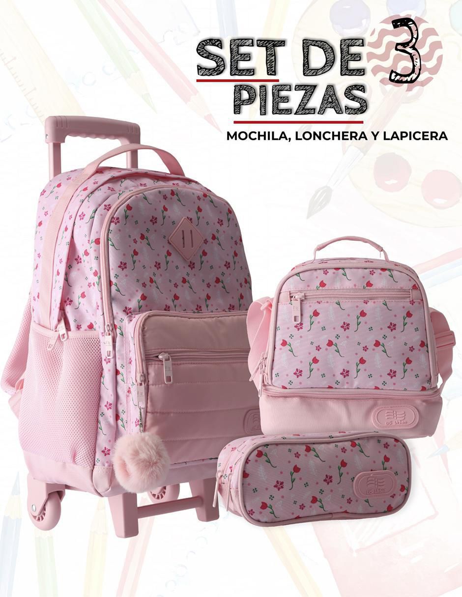 Set mochila escolar Flores unisex 2