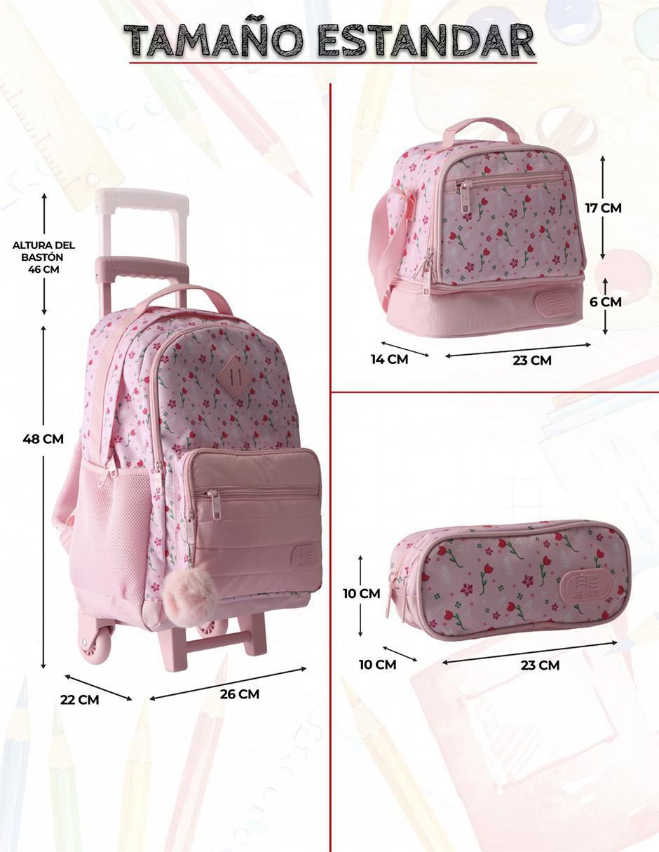 Set mochila escolar Flores unisex 6